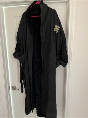 Black Long Golden Knights Robe Jacket with Team Crest